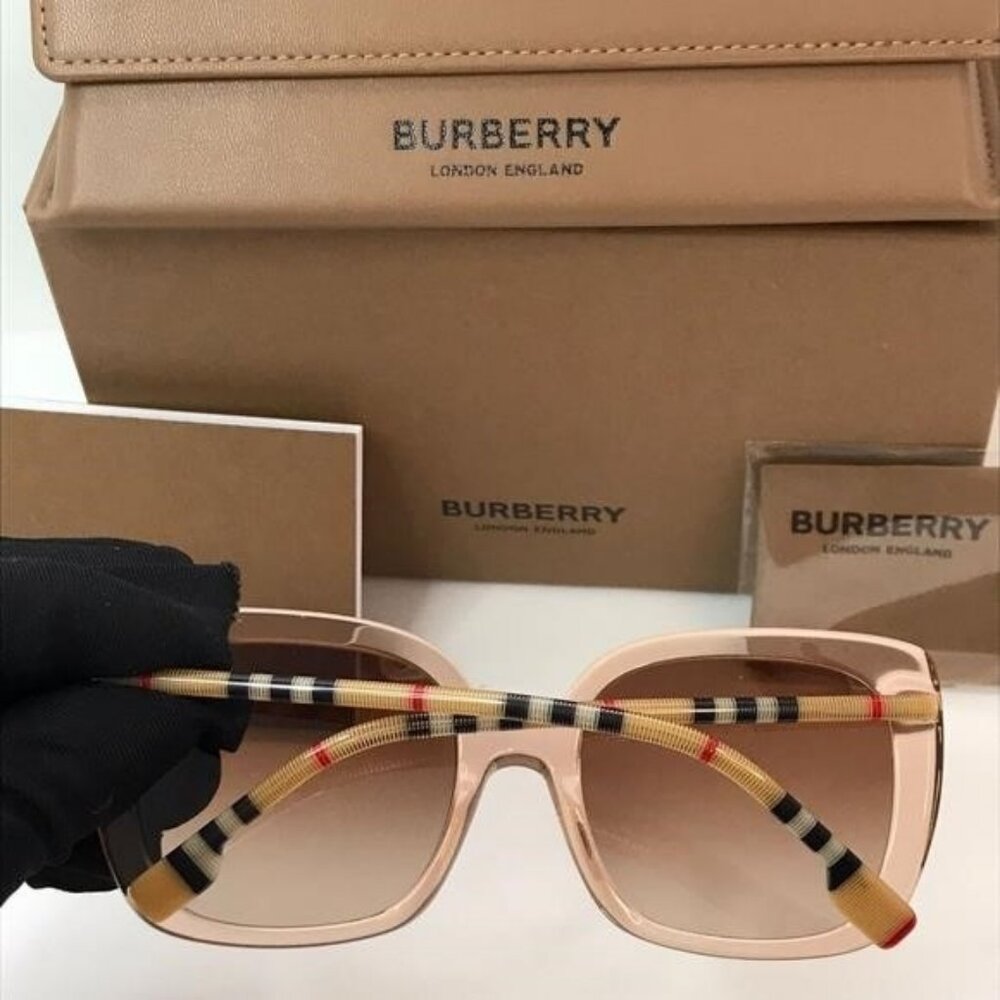 New - 💯 Original Burberry Caroll Gradient Brown Square Ladies Sunglasses BE432 - Picture 13 of 14